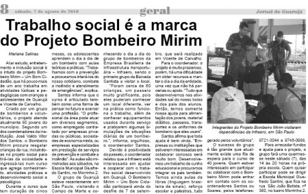 Bombeiros Mirim do Guaruja é noticia!!